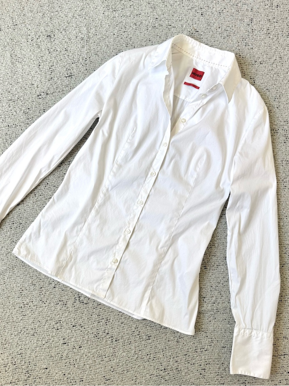 HUGO White Tailored Shirt Easy Iron Size 4
